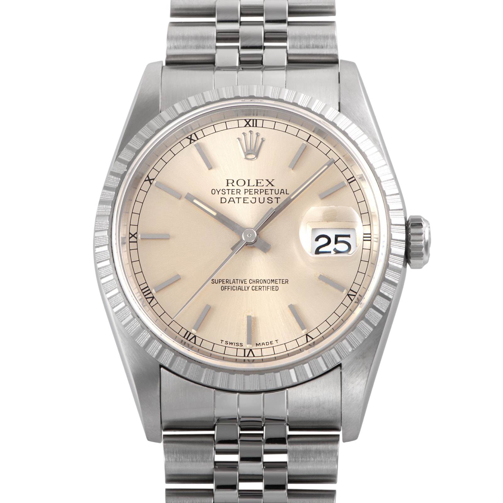 ROLEX ロレックス デイトジャスト 16220 S番 Patina Tritium ステンレススチール【中古】
