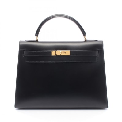 エルメス HERMES ケリー32 外縫い 2WAY ハンドバッグ バッグ カーフ(牛革) ボックスカーフ □B刻印(1998年製造) レディース ブラック系 【中古】