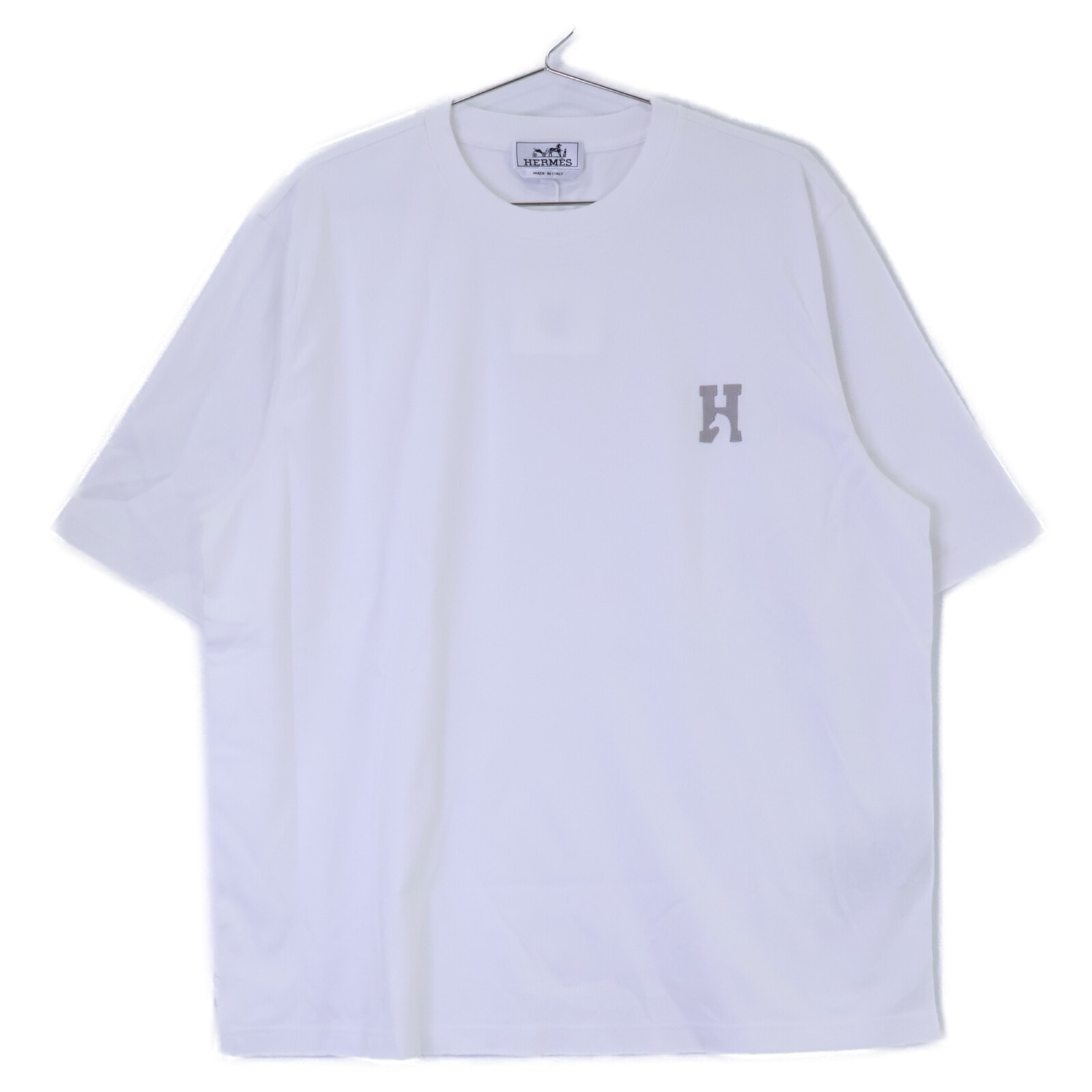 エルメス 新品同様 667805HA90ME ミニレザーパッチ アッシュバル Tシャツ M