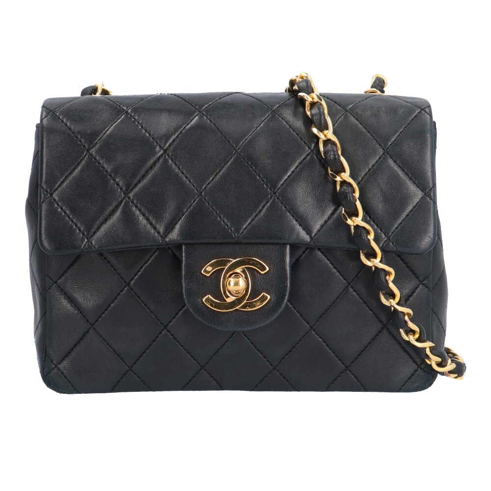 シャネル ミニマトラッセ ショルダーバッグ ラムスキン A01115 ブラック レディース CHANEL  中古