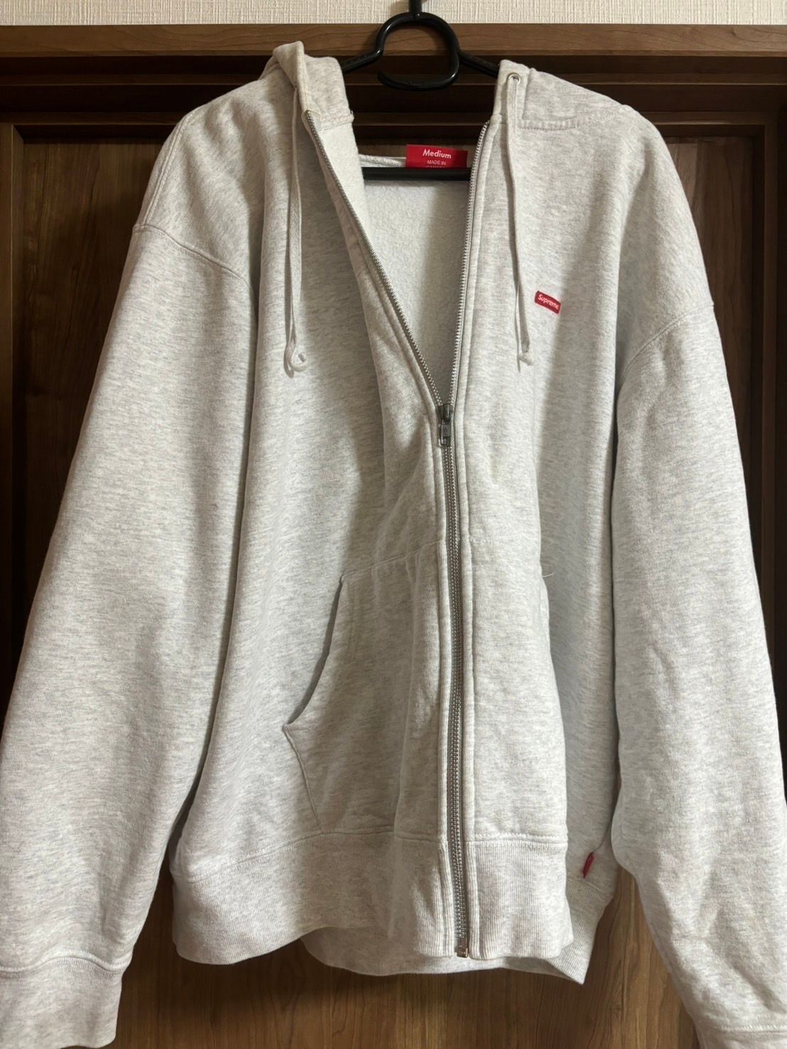 Supreme 15AW SMALL BOX THERMAL ZIP-UP SWEAT HOODIE "Grey"