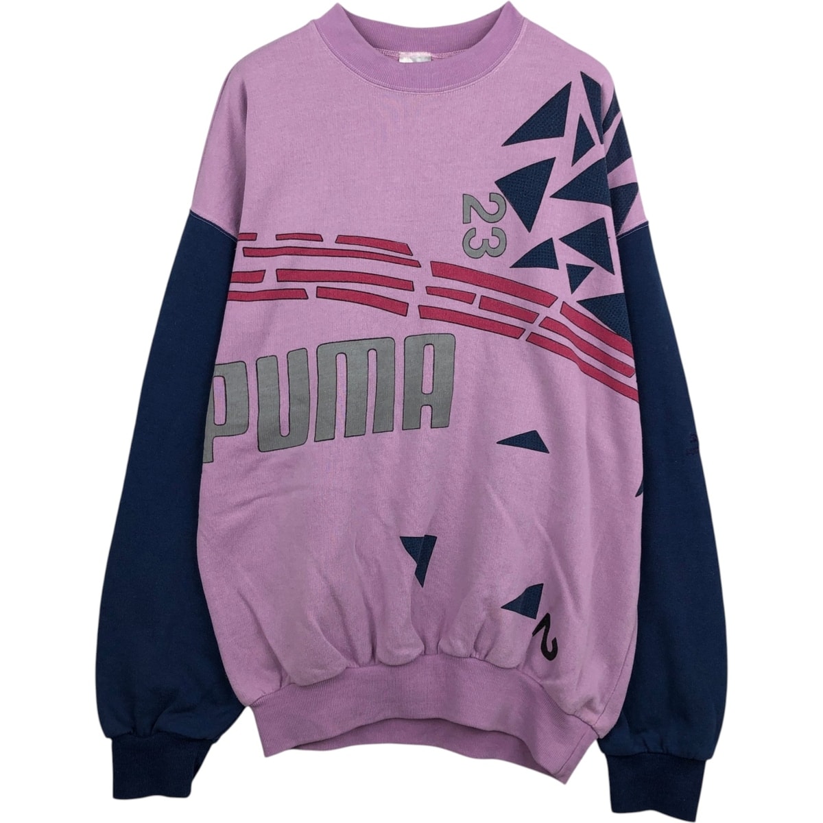 古着 プーマ PUMA クレイジーパターン ロゴスウェットシャツ トレーナー メンズL相当/eaa630123