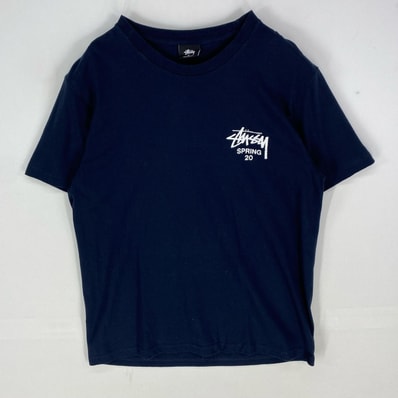 古着 ステューシー STUSSY 半袖Tシャツ クルーネック SPRING 20 ショートスリーブ M ブラック系 両面プリント メンズ