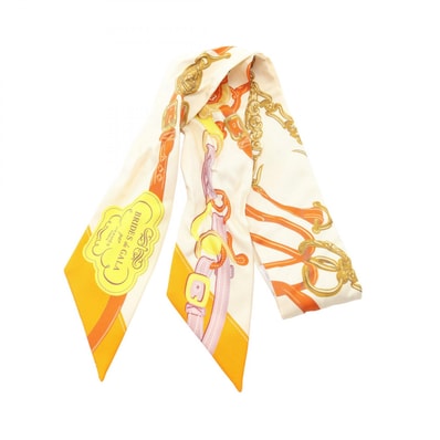 エルメス HERMES ツイリー BRIDES de GALA リボン スカーフ 衣料品 シルク シルク レディース アイボリー系 / マルチカラー 【中古】