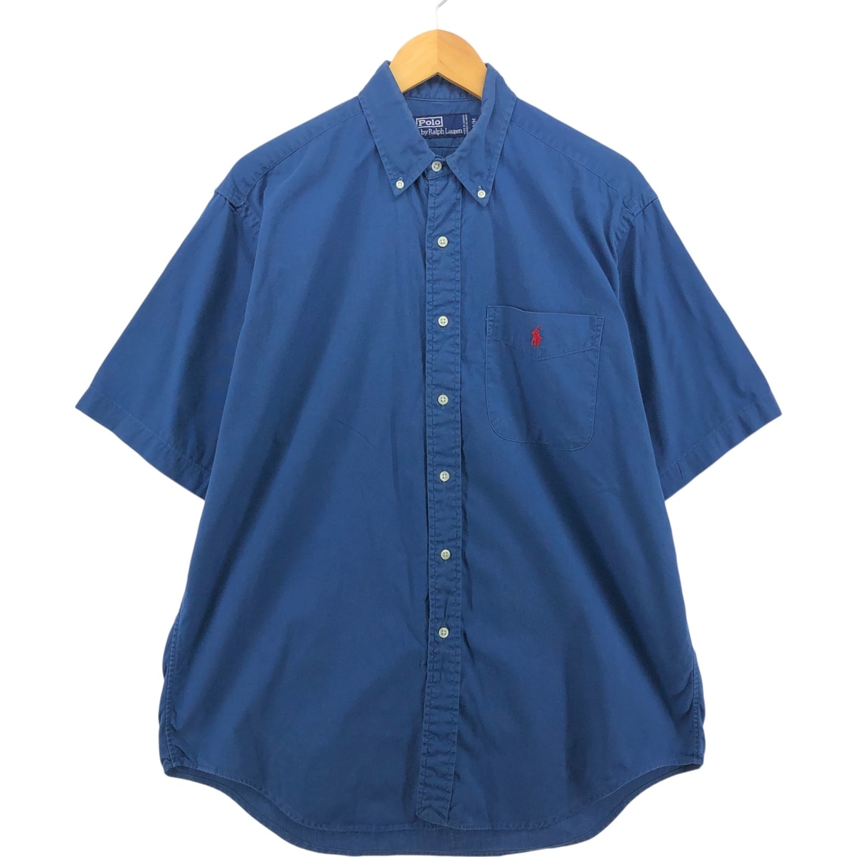 古着 ラルフローレン Ralph Lauren POLO by Ralph Lauren 半袖 ボタンダウンシャツ カナダ製 メンズXL相当/eaa563561