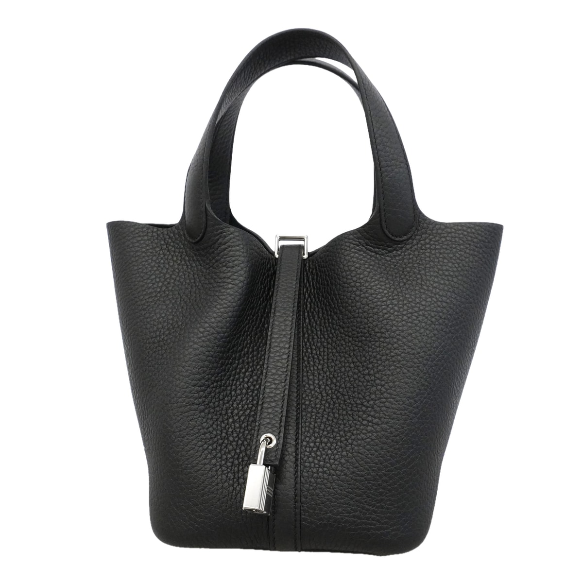 ★SALE【6hc2503】エルメス ハンドバッグ ピコタンロックPM トリヨンクレマンス ブラック シルバー金具 G刻印【中古】レディース
