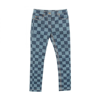 ルイ・ヴィトン LOUIS VUITTON ダミエ デニムパンツ 衣料品 ボトムス コットン レディース ネイビー系 FHPA080UY 【中古】