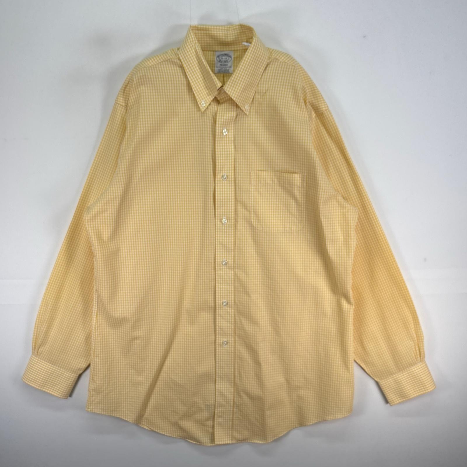 古着 ブルックスブラザーズ Brooks Brothers 長袖シャツ ボタンダウン 胸ポケ REGENT L  イエロー系 チェック メンズ