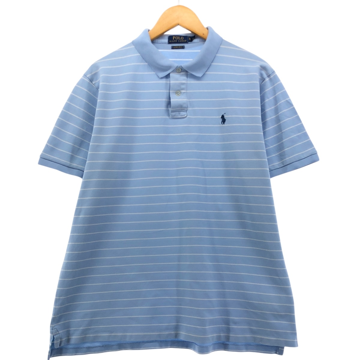古着 ラルフローレン Ralph Lauren POLO RALPH LAUREN CUSTOM SLIM FIT 半袖 ボーダー ポロシャツ メンズXL相当/eaa554635