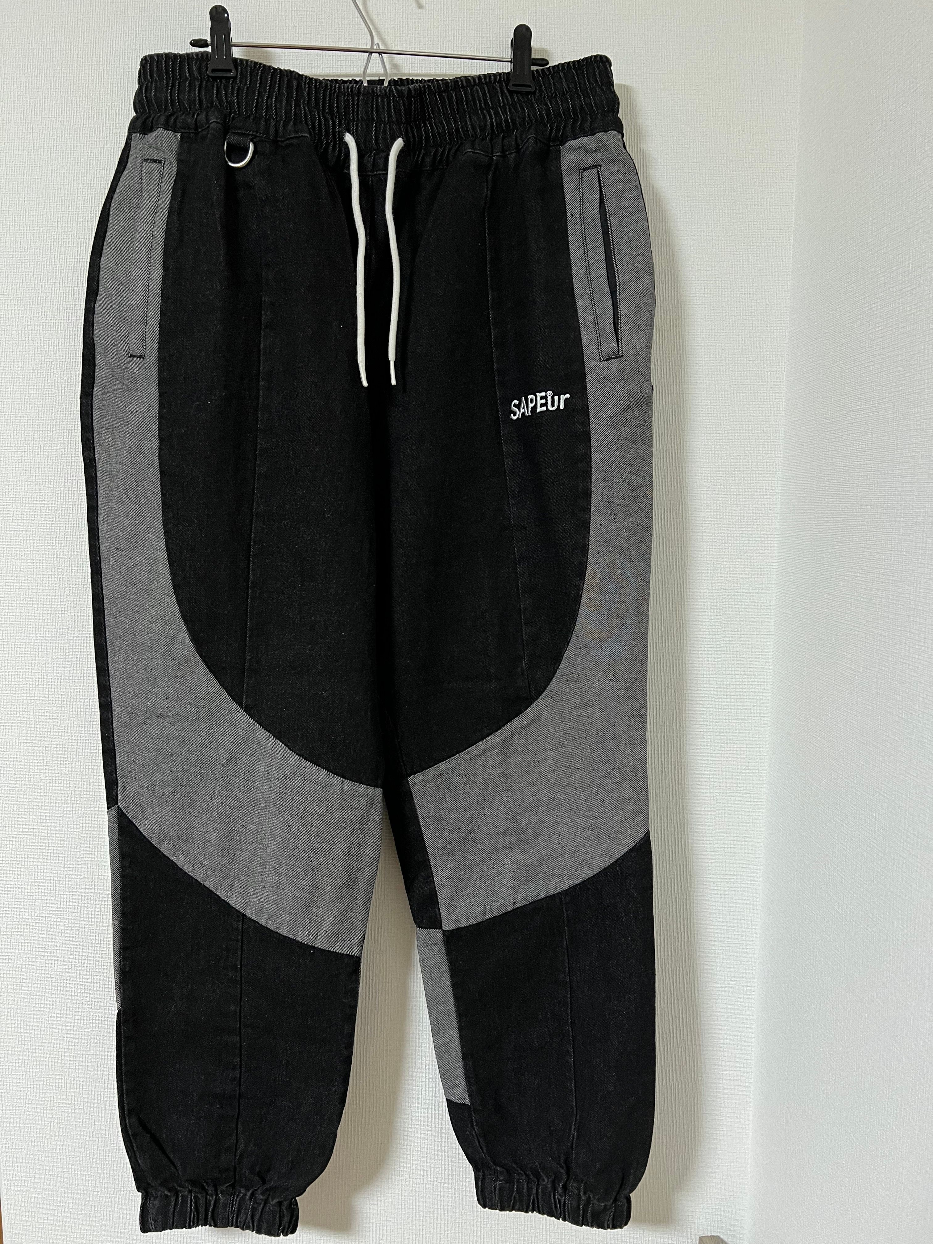 SAPEur DENIM TRACK PANTS "Black"