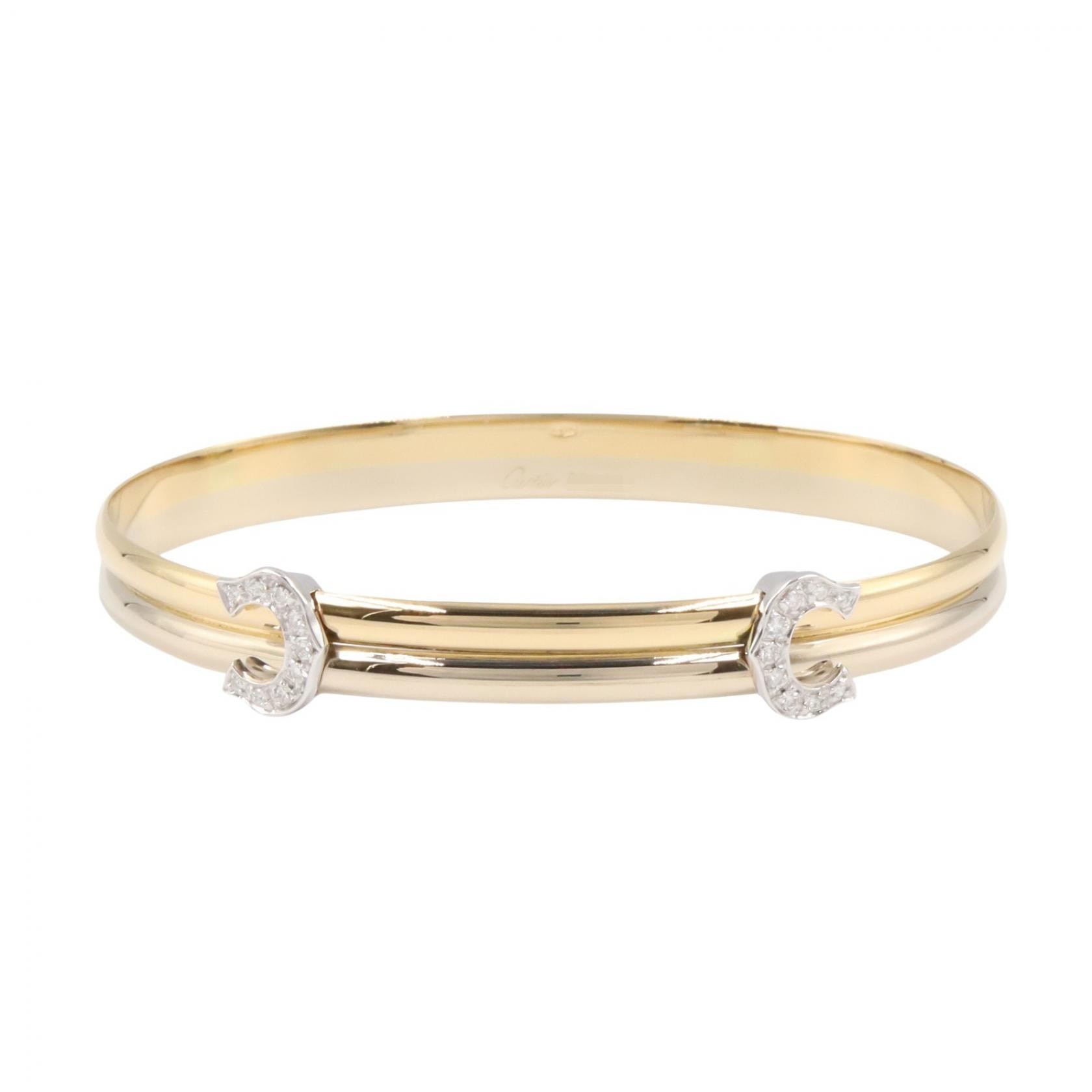 カルティエ CARTIER 2C ダイヤ ブレスレット ブレスレット アクセサリー K18(イエローゴールド) K18WG(ホワイトゴールド) ダイヤモンド レディース ゴールド系 / シルバー系 / クリア系 【中古】