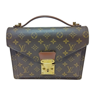 LOUIS VUITTON ルイヴィトン モノグラム モンソー26 ハンドバッグ M51187 ブラウン ストラップ付 内部ベタ付有