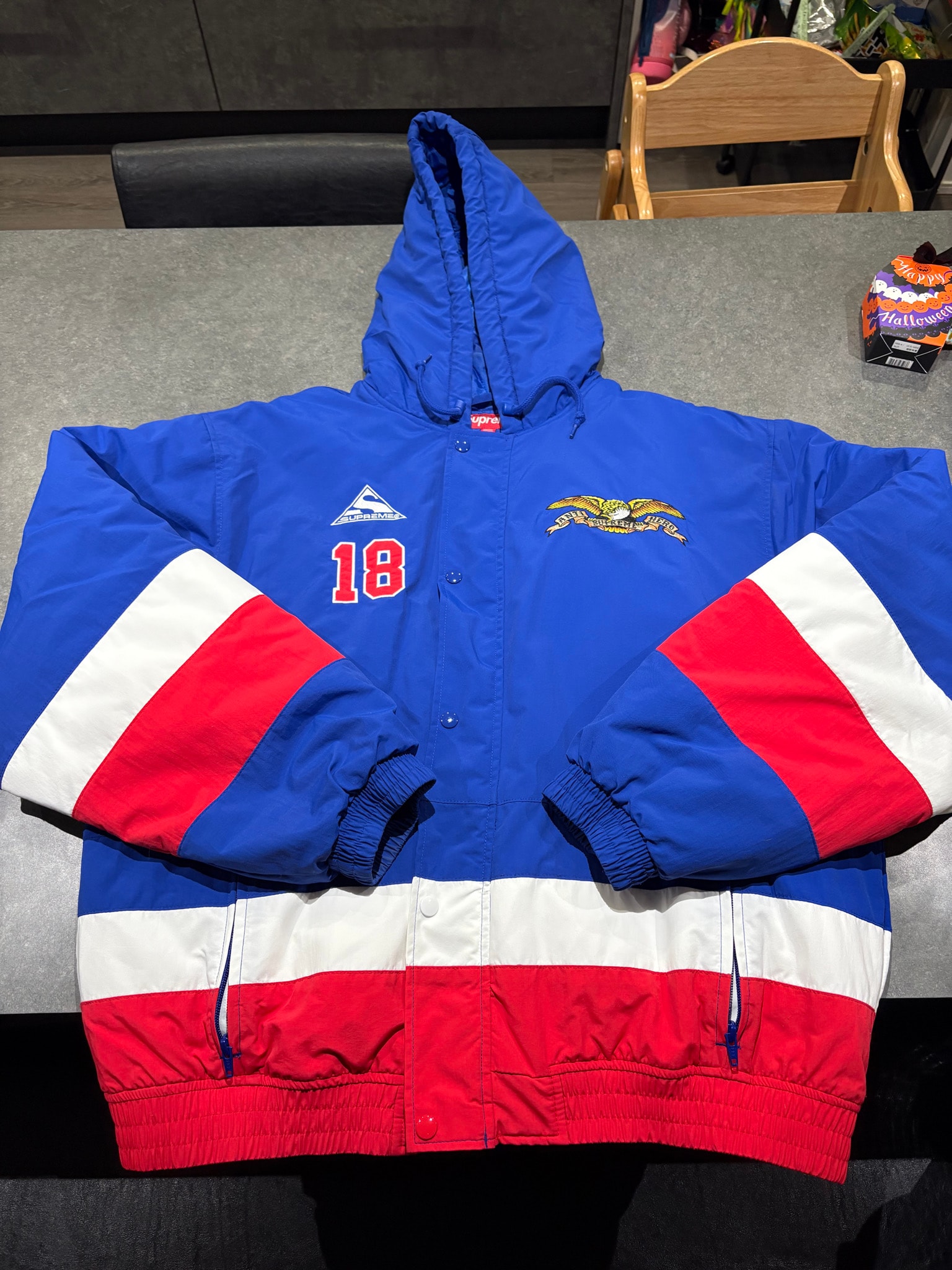 Supreme x ANTIHERO Stadium Jacket "Blue"