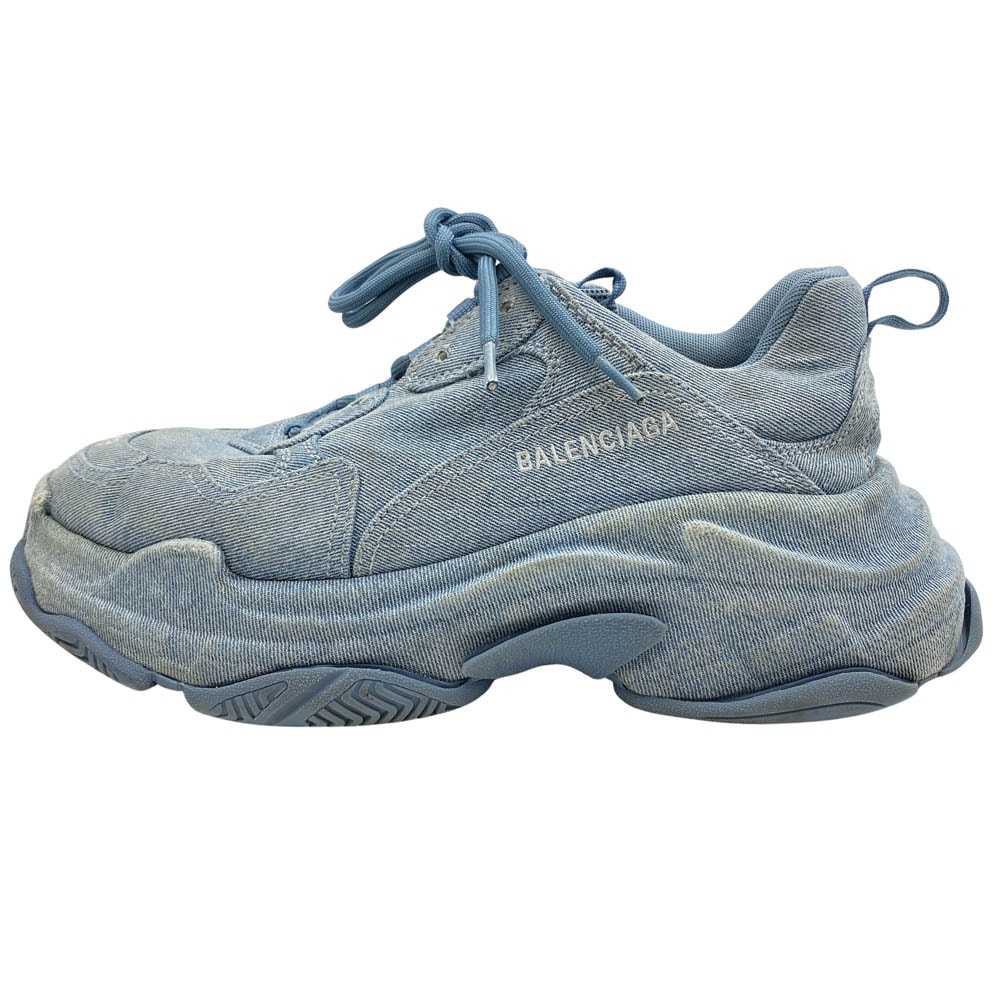 BALENCIAGA バレンシアガ スニーカー 536737 TRIPLE S TRAINERS デニム トリプルS スニーカー ブルー系 28.5cm【中古】