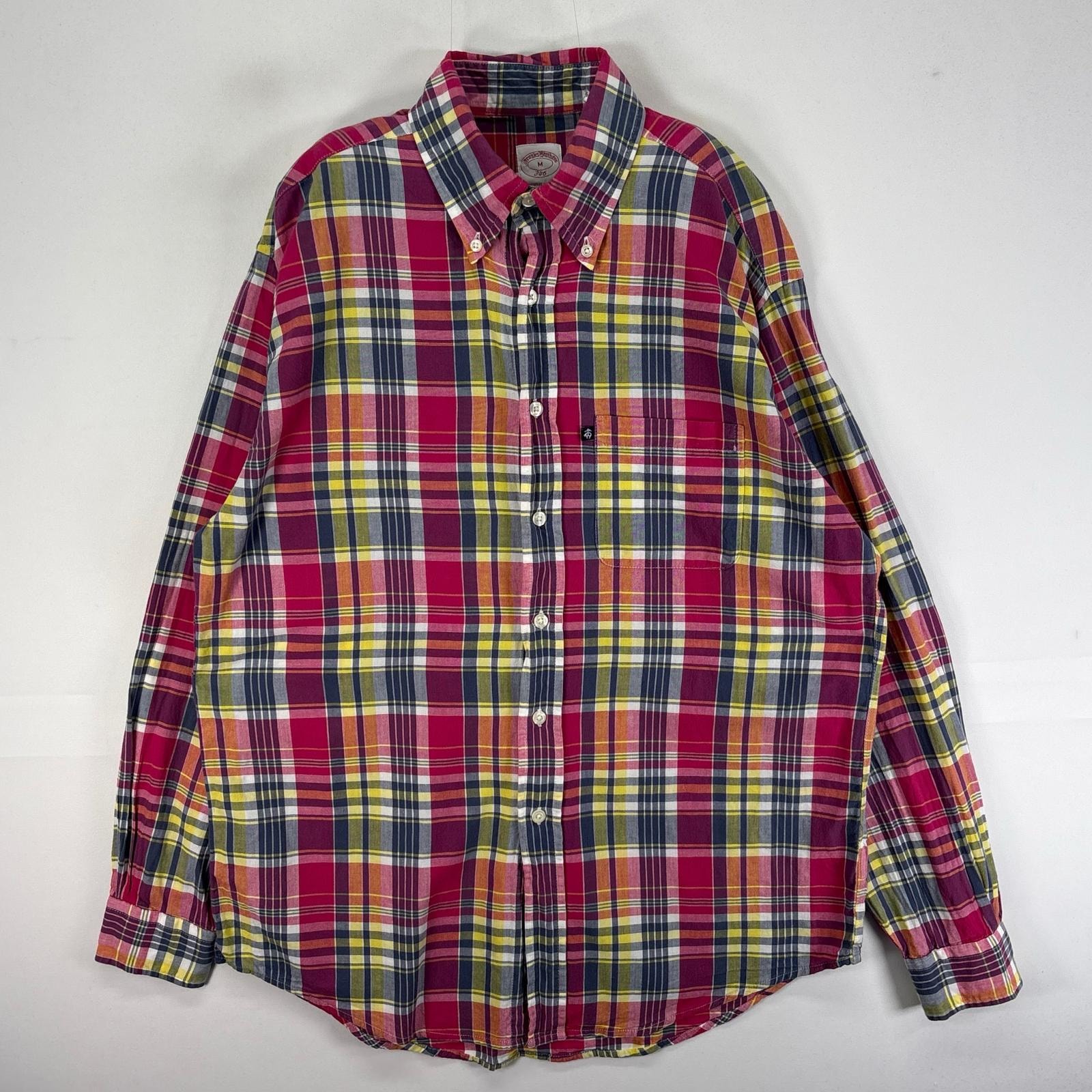 古着 ブルックスブラザーズ Brooks Brothers 長袖シャツ ボタンダウン ワンポイント M ピンク系 チェック メンズ