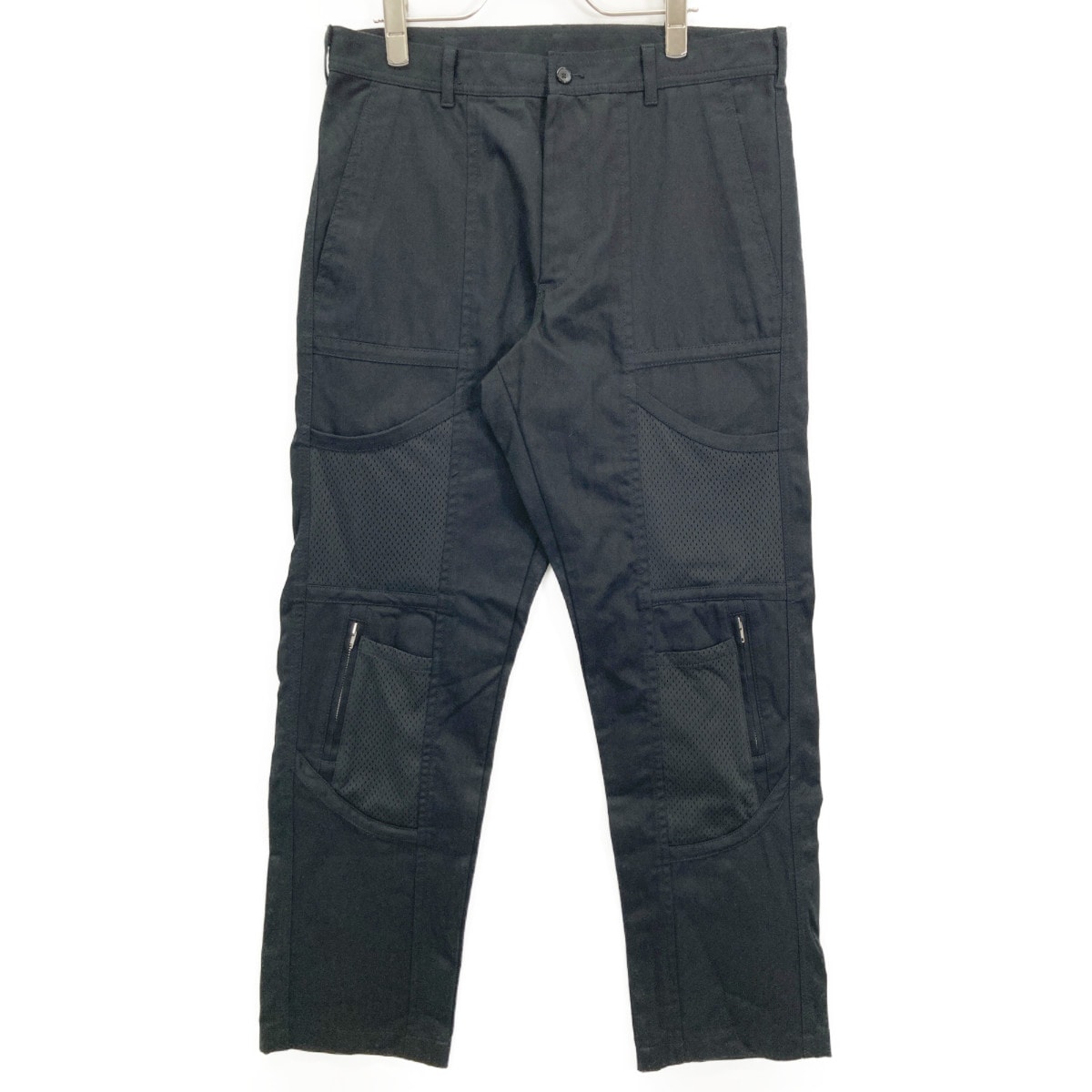 コムデギャルソンシャツ ブラック コットン メッシュポケットパンツ M