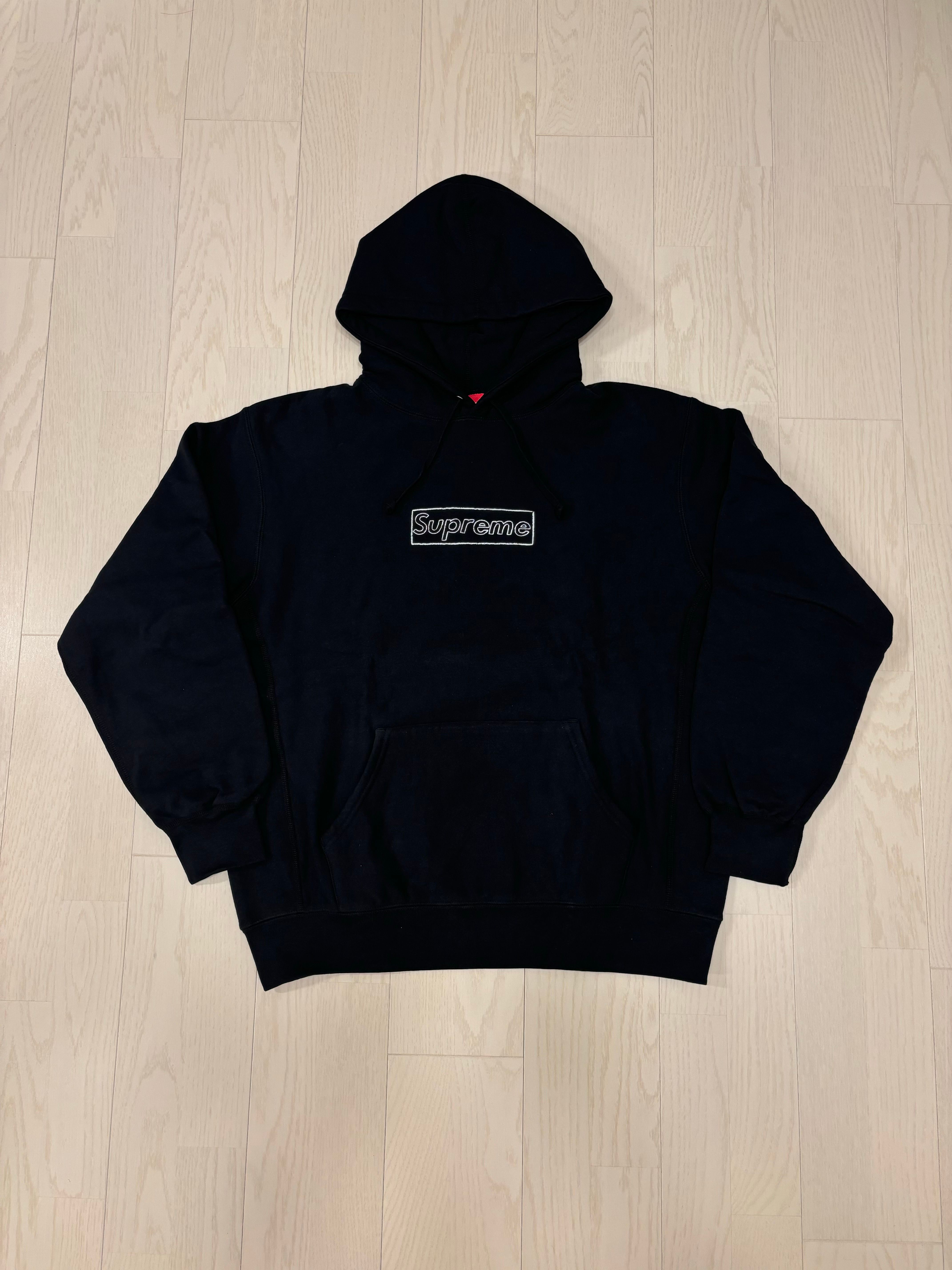 Supreme KAWS Chalk Logo Hooded Sweatshirt "Black"(2021)
