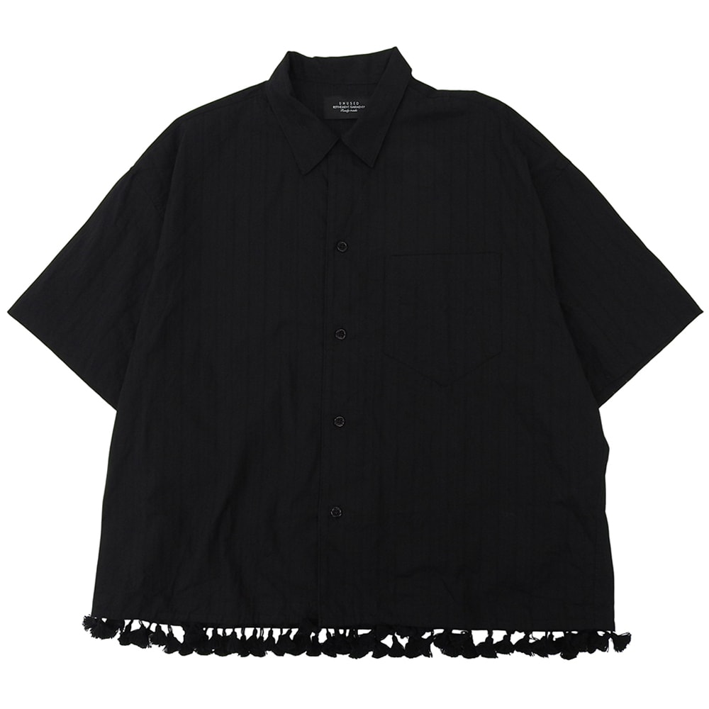 アンユーズド 美品 コットン Short sleeve fringe shirt トップス メンズ ブラック 3 LS2421 3