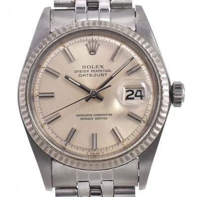 ロレックス ROLEX 1601 ヴィンテージ デイトジャスト Cal.1570 シルバー 自動巻き メンズ 良品 腕時計 J#147765