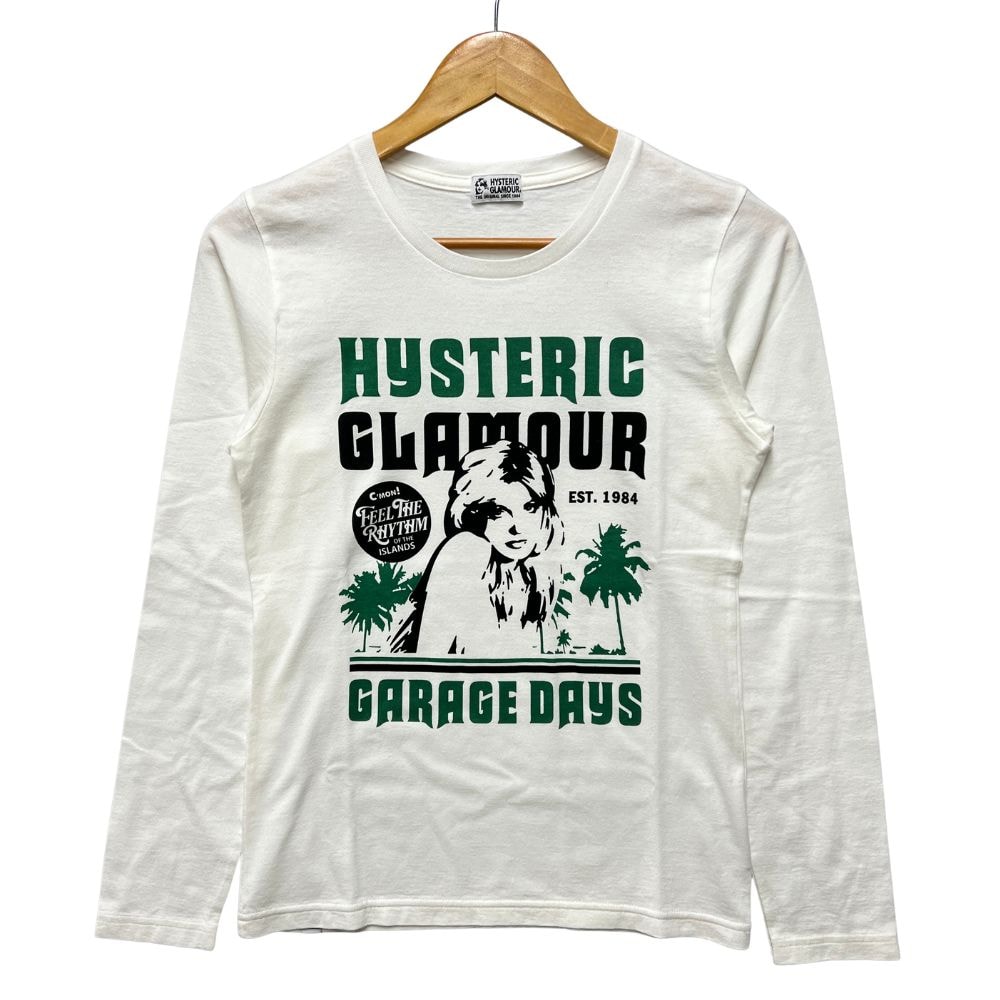 HYSTERIC GLAMOUR ヒステリックグラマー ガールプリントロング カットソー 長袖Ｔシャツ コットン ホワイト サイズフリー 正規品 / 53295