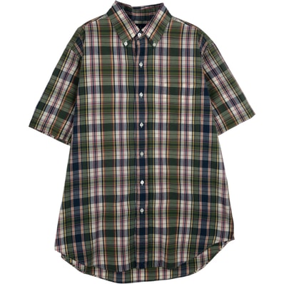 古着 ラルフローレン Ralph Lauren CLASSIC FIT 半袖 ボタンダウン チェックシャツ メンズM相当/eaa641157
