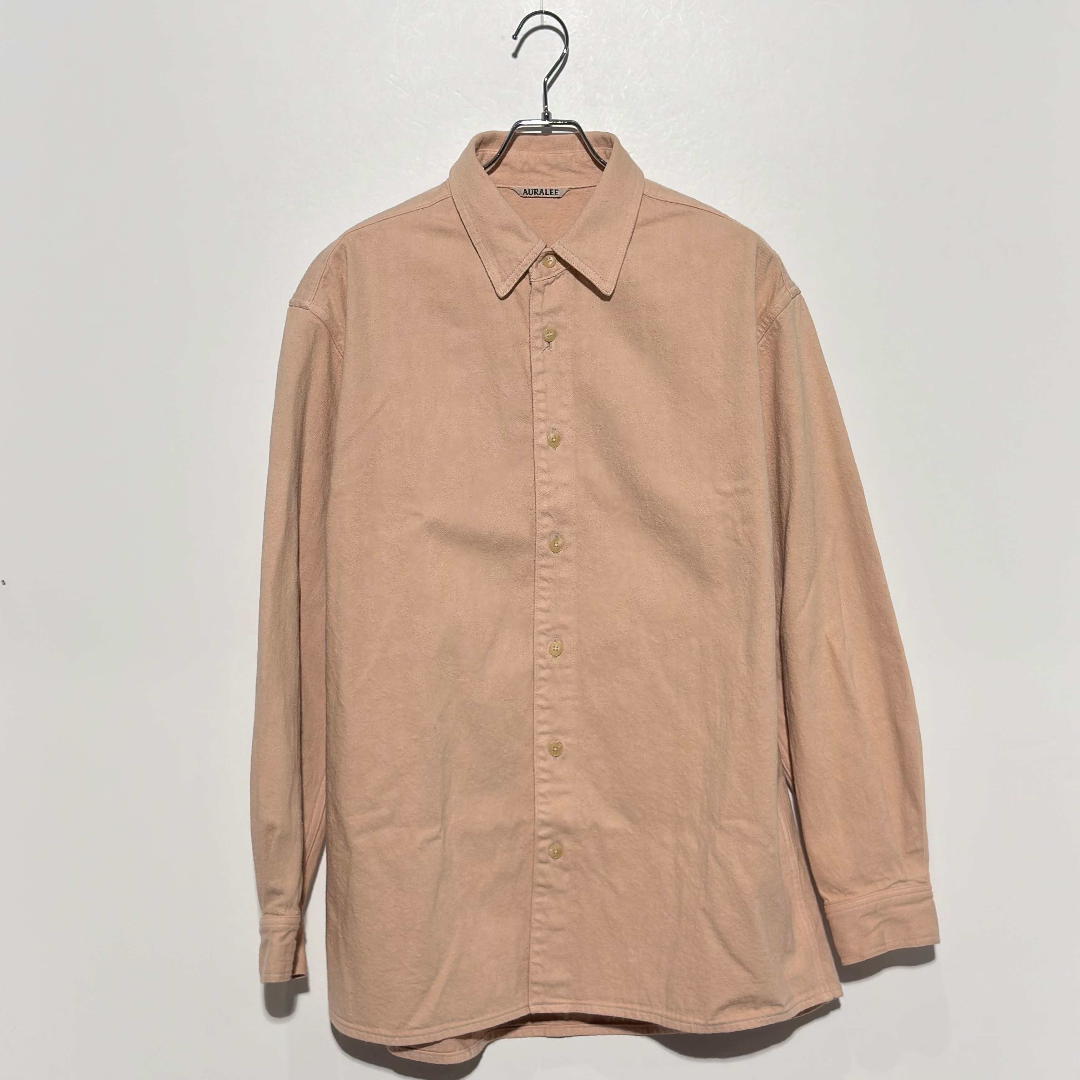 AURALEE Botanical Dyed Selvedge Denim Shirt "Natural Pink"