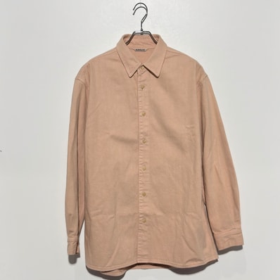 AURALEE Botanical Dyed Selvedge Denim Shirt "Natural Pink"