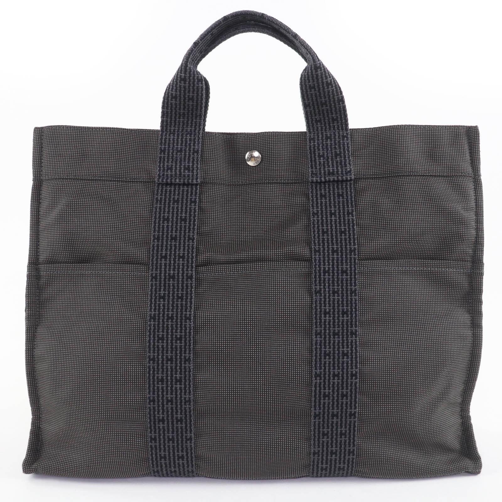 美品 エルメス ハンドバッグ エールライン MM グレー レディース