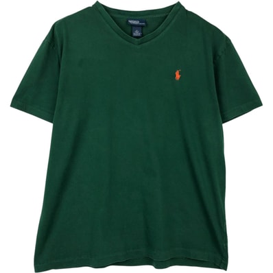 古着 ラルフローレン Ralph Lauren POLO by Ralph Lauren Vネック 半袖 ワンポイントロゴTシャツ メンズM相当/eaa648274