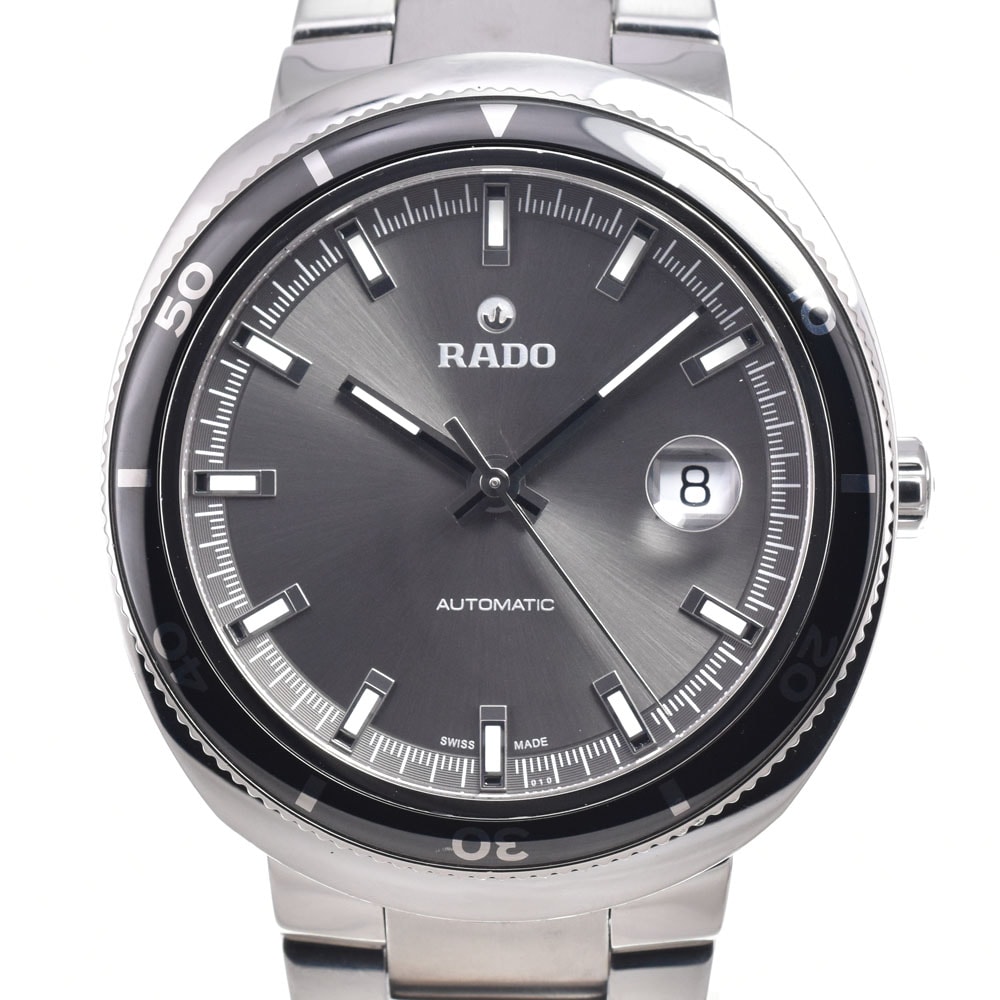 ラドー RADO R15959103 Dスター デイト グレー 自動巻き メンズ 美品 箱・保証書付き 腕時計 C#149473