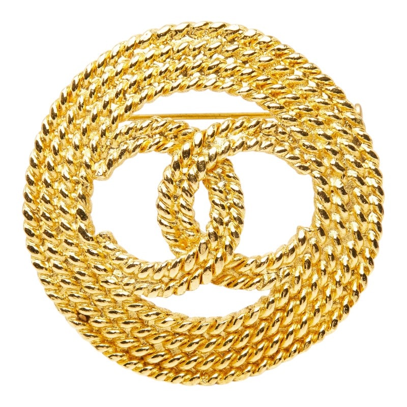 シャネル ヴィンテージ ココマーク ブローチ ゴールド メッキ レディース CHANEL 【中古】