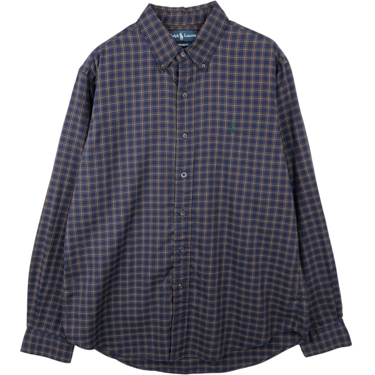 古着 ラルフローレン Ralph Lauren CUSTOM FIT 長袖 ボタンダウンチェックシャツ メンズL相当/eaa649949