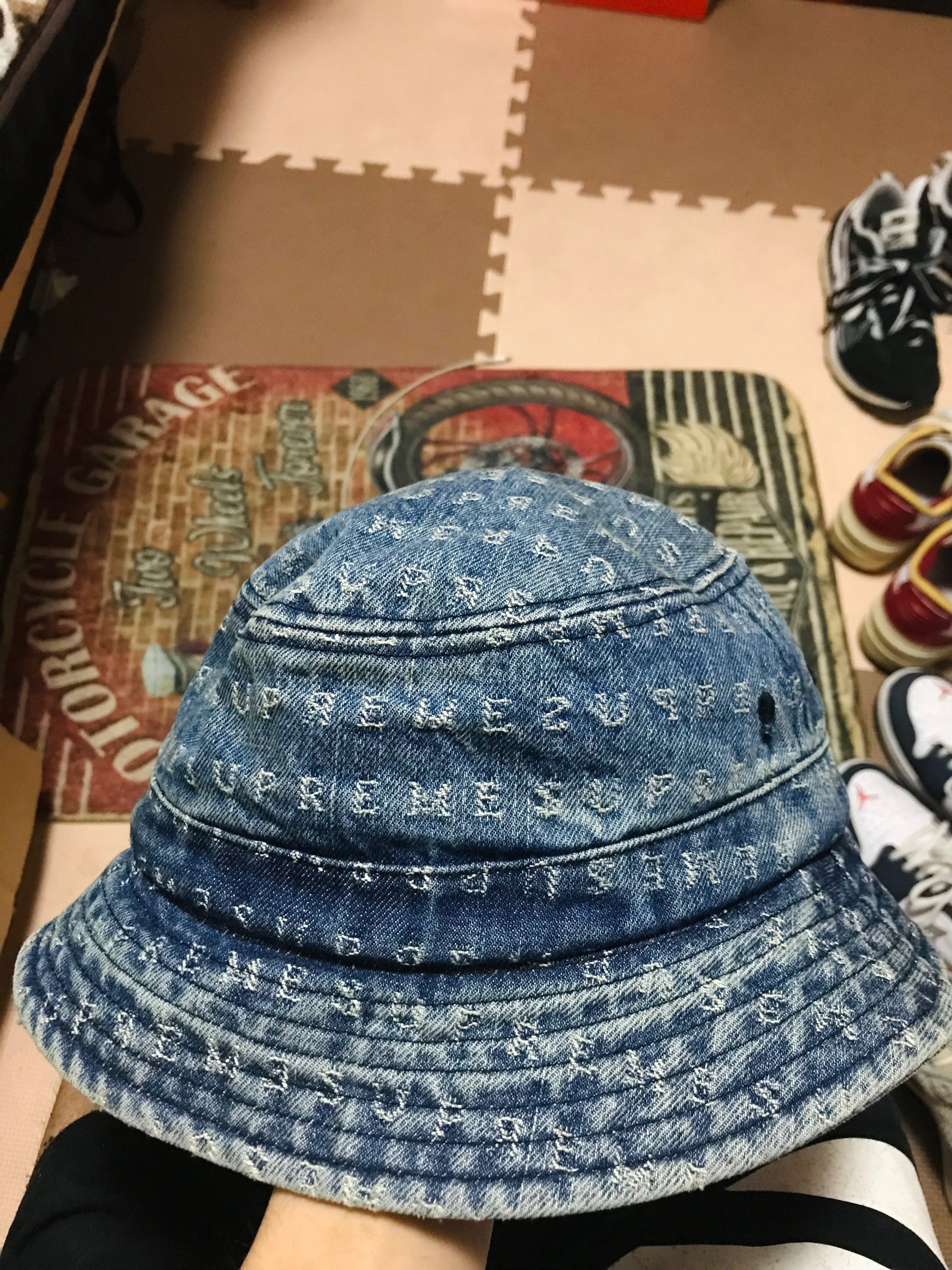 Supreme Jacquard Logos Denim Crusher "Blue"