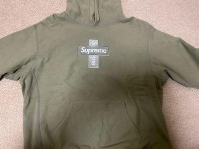 Supreme Cross Box Logo Hooded Sweatshirt "Light Olive"
