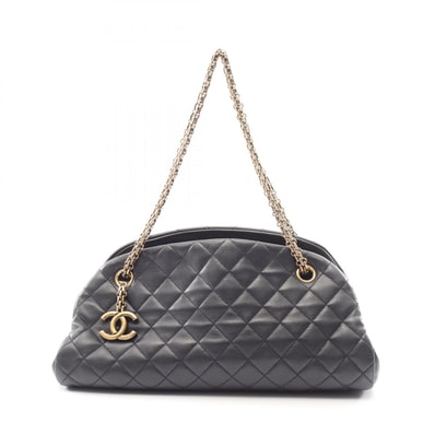 シャネル CHANEL マドモアゼル ボーリングバッグ ショルダーバッグ バッグ ラムスキン(羊革) レディース ブラック系 【中古】