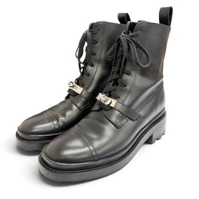 美品 エルメス ショートブーツ ファンク ブラック 37.5 222070Z