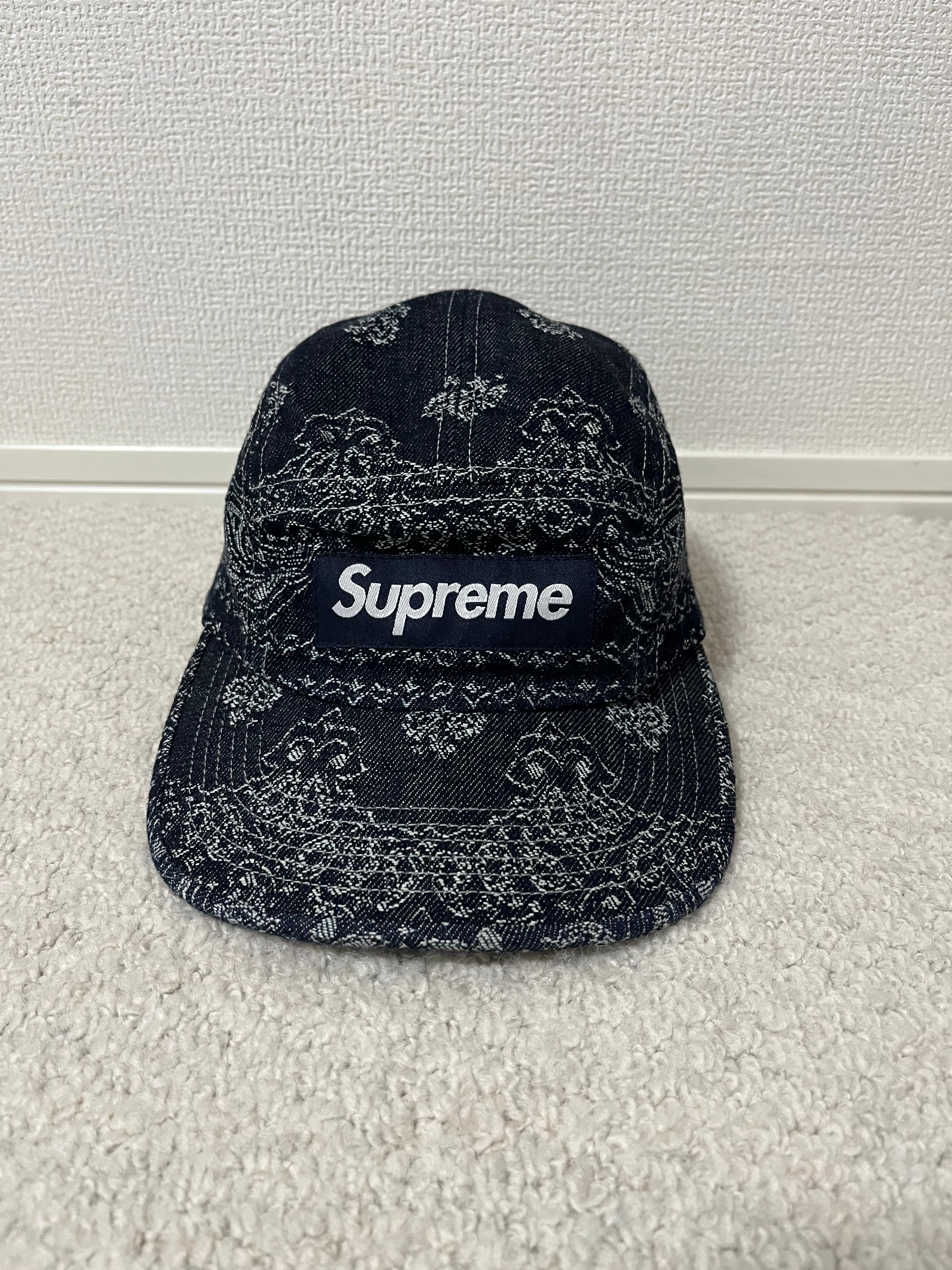 Supreme Bandana Jacquard Denim Camp Cap "Indigo" (25SS)