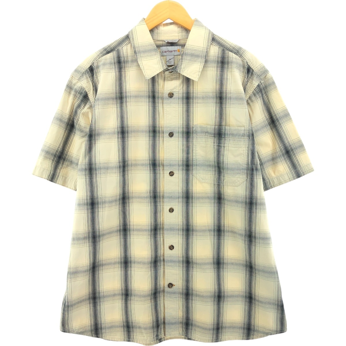 古着 カーハート Carhartt RELAXED FIT オンブレチェック 半袖 ワークシャツ メンズXL相当/eaa542676