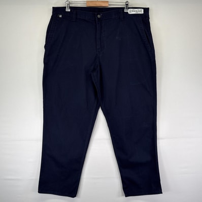 古着 カーハート Carhartt ワークパンツ チノパン ワンポイントロゴ 大きいサイズ テーパード 長ズボン w40 L30 ネイビー メンズ