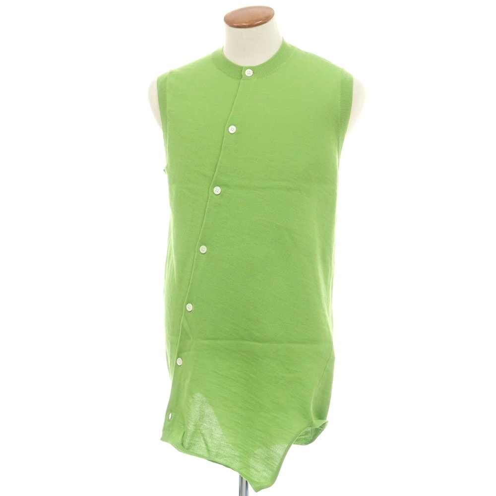 【中古】コムデギャルソンシャツ COMME des GARCONS SHIRT 2024年秋冬 ウール ロングニットベストカーディガン グリーン【サイズM】【メンズ】