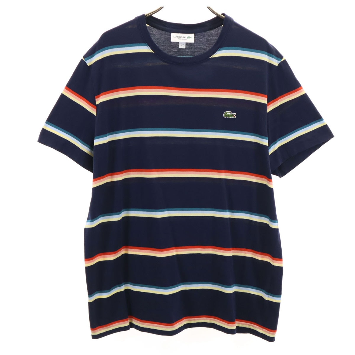 LACOSTE ラコステ ボーダー柄 半袖 Tシャツ 5 ネイビー