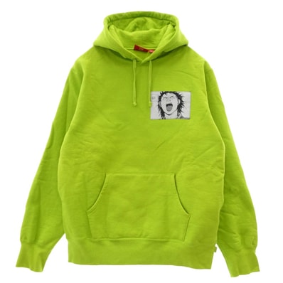 Supreme シュプリーム パーカー 17AW AKIRA Patches Hooded Sweatshirt アキラ パッチ フーデッド フーディ パーカー ライトグリーン系 L【中古】