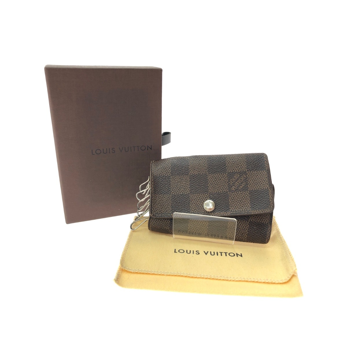 ▼▼LOUIS VUITTON ルイヴィトン ユニセックス キーケース ダミエ ミュルティクレ6 6連 イニシャル入り N62630 ブラウン