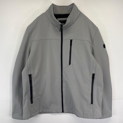 古着 カルバンクライン Calvin Klein ナイロンジャケット ソフトシェルジャケット ワンポイントロゴ 大きいサイズ XL グレー メンズ