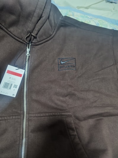 Stussy x Nike Stone Washed Fleece Zip Hoodie "Dark Cinder" (US Size) FJ9175-261