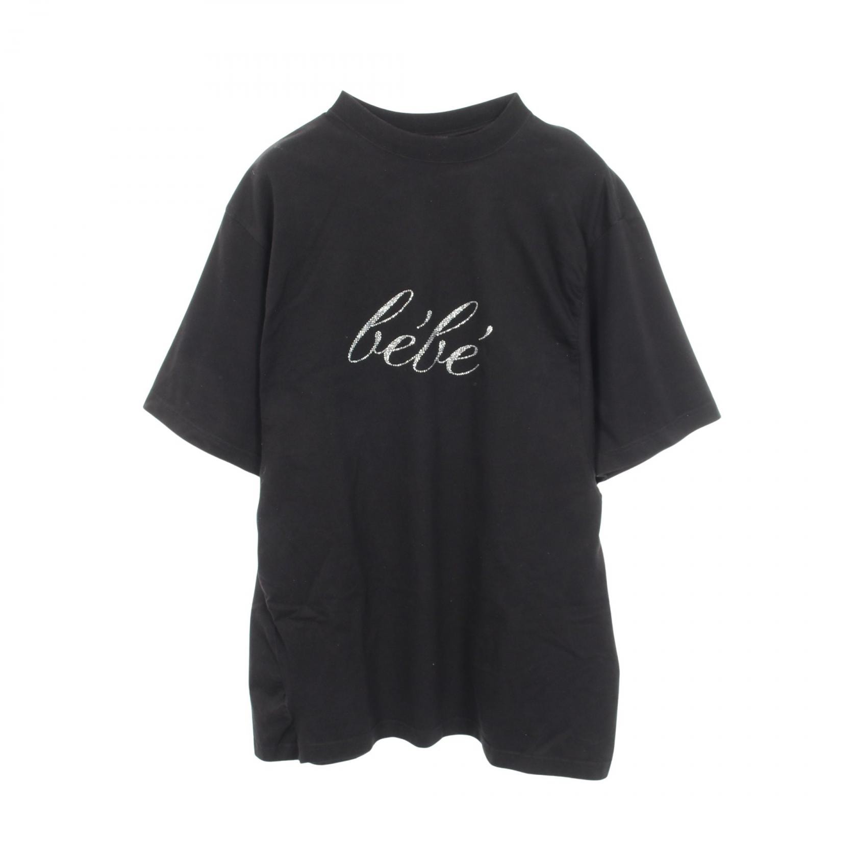 バレンシアガ BALENCIAGA ラインストーン 半袖Tシャツ 衣料品 トップス コットン メンズ レディース ブラック系 【中古】