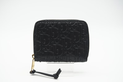 美品 Christian Dior クリスチャンディオール トロッター レザー グラビティ コインケース コインケース ブラック レザー レディース