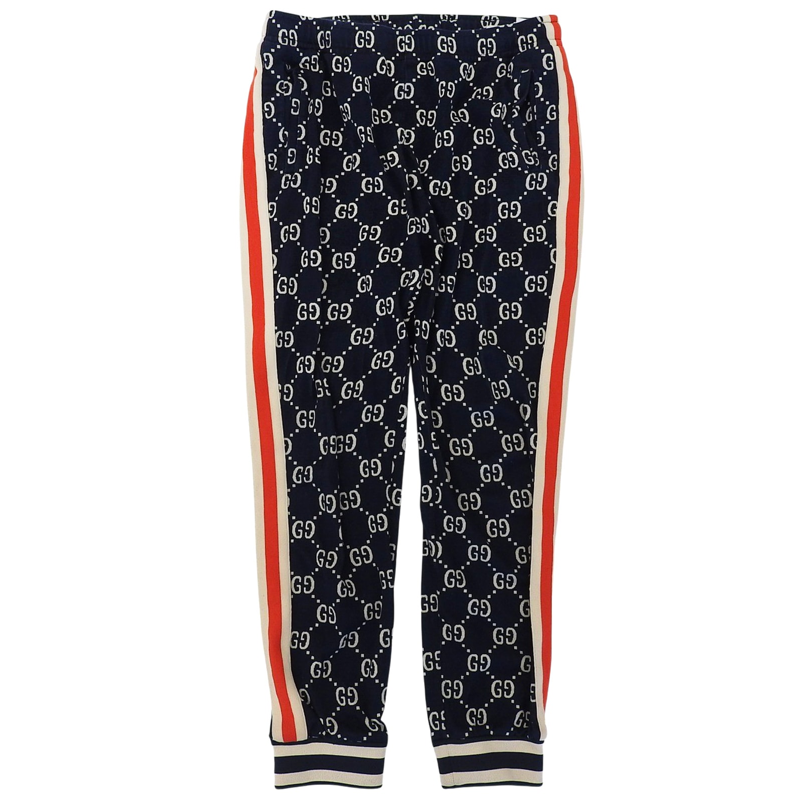 良品 グッチ パンツ ネイビー メンズ XL 496920