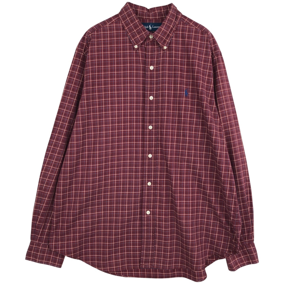 古着 ラルフローレン Ralph Lauren CLASSIC FIT 長袖 ボタンダウンチェックシャツ メンズL相当/eaa628942