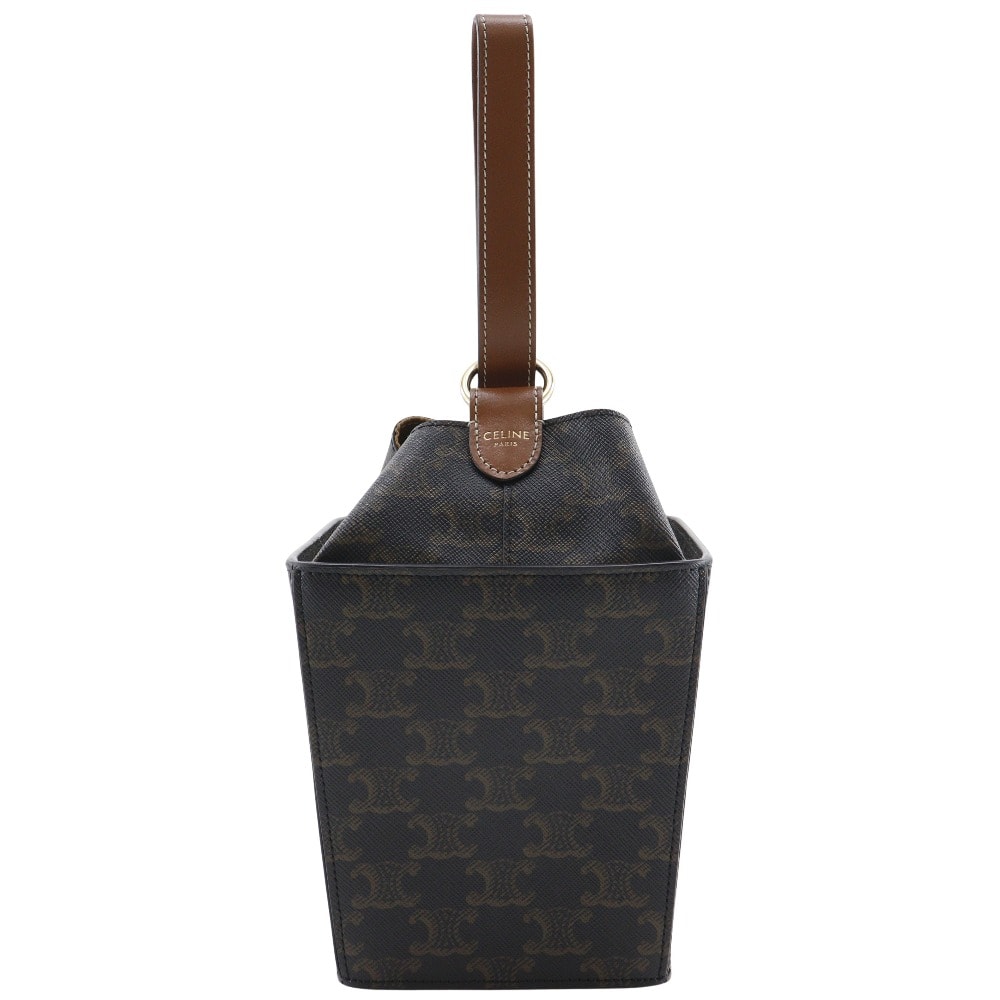 CELINE Strap Box in Triomphe Canvas and Calfskin "Tan"